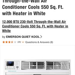 EMERSON QUIET COOL …12,000 BTU  AC/heater