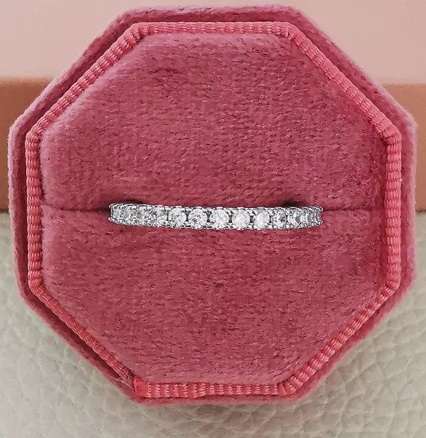 18K gold plated 1.7mm Lab Diamond Eternity Ring/Wedding Band