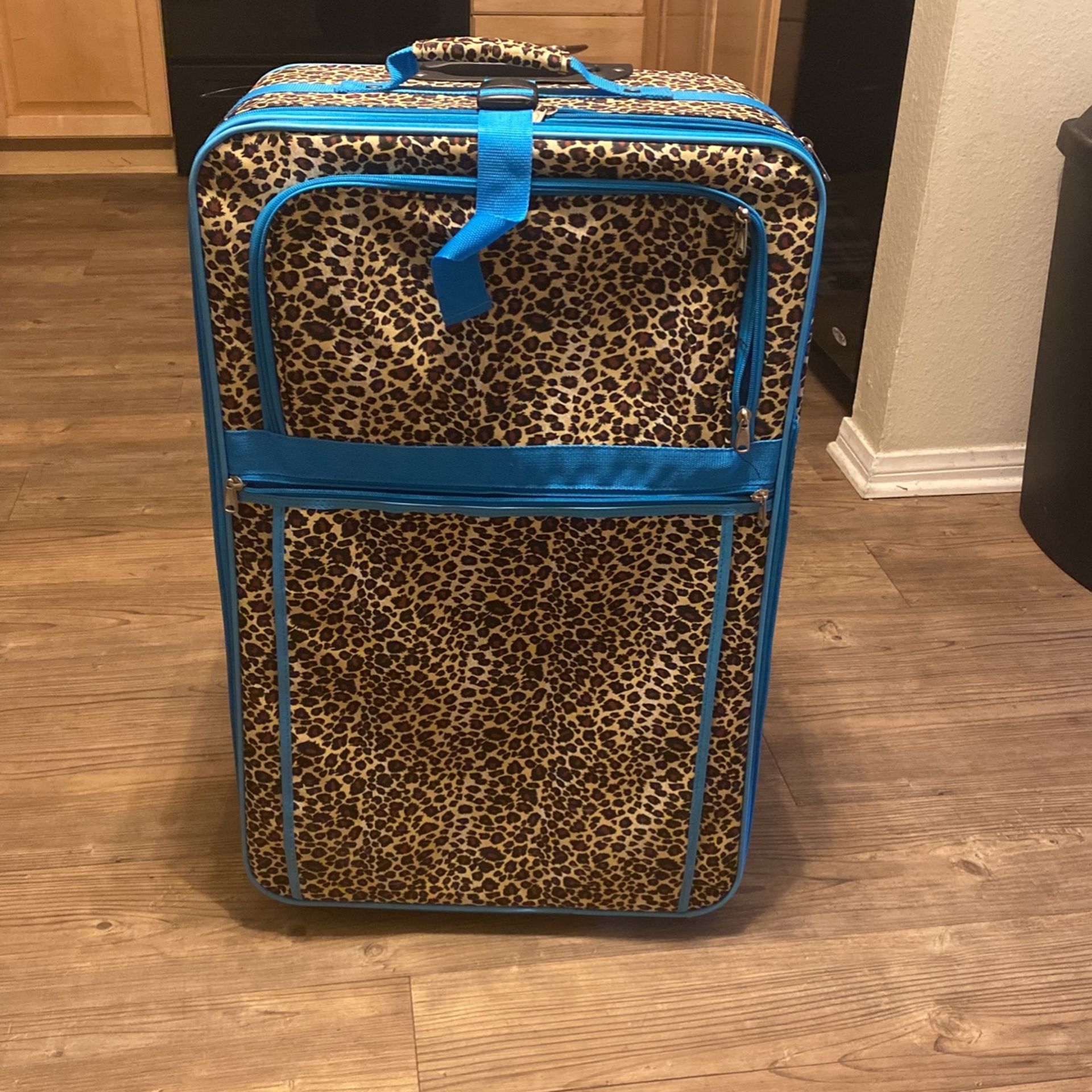 Large Leopard Suitcase