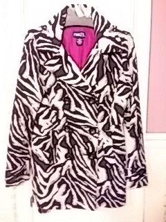 BLACK, SILVER,and WHITE LONG JACKET WITiH PINK LINING!