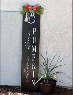 Welcome Home Pumpkin Fall Porch Sign