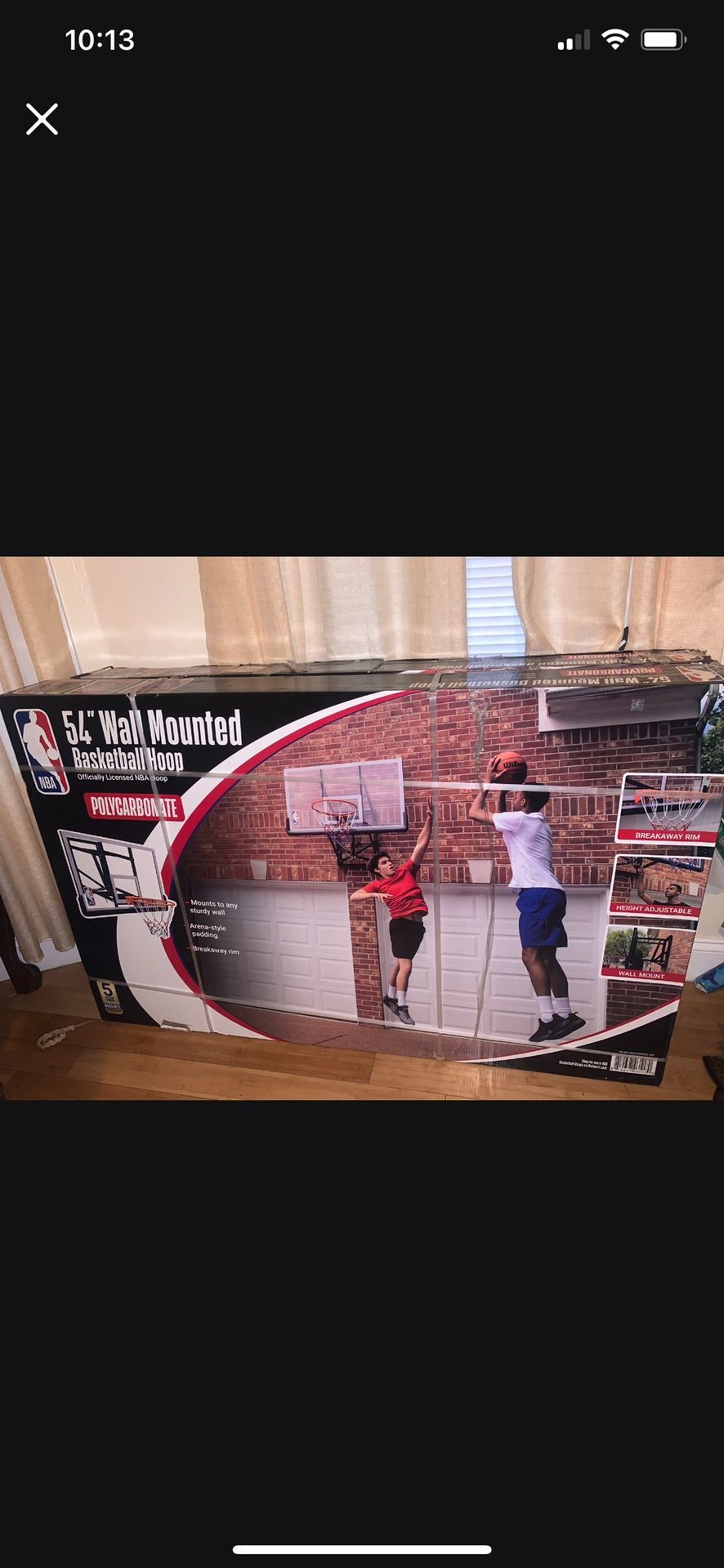 2 54” Inches Wall Mounted Basketball Hoop