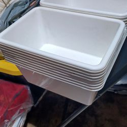 13 storage containers. Large container, 16 X11 Inches