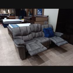 *Weekly Feature!!!*---Comfy Barcelona Gray Fabric Reclining Sofa/Loveseat Sets---$50 Down Financing/Same Day Delivery🤠