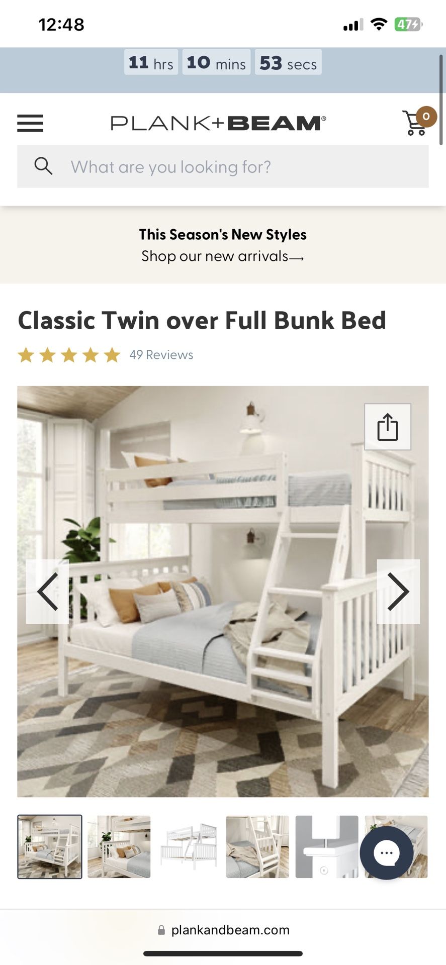 White Bunk bed/twin Mattress Included $350