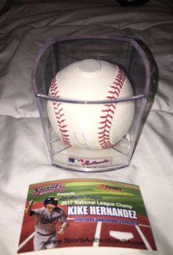 Kiké Hernandez signed baseball DODGERS