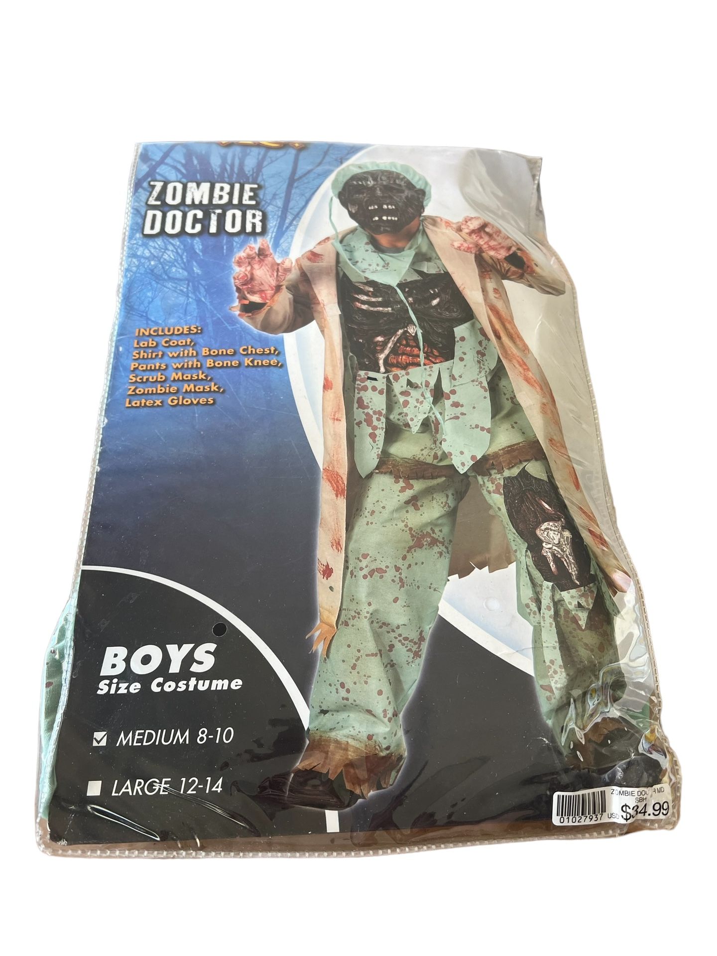 Zombie Doctor Costume Child Size M Medium 8-10 Spirit Halloween Scary Get ready to scare everyone with this Zombie Doctor Costume! Perfect for Hallow