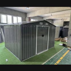 $320.00!!! (New in box) 8' L x 10'Wx 6' H galvanized steel Metal Storage Shed Outdoor Garden Backyard 8'x10' Storage.
