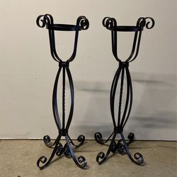 Wrought Iron Candleholders 25” Tall
