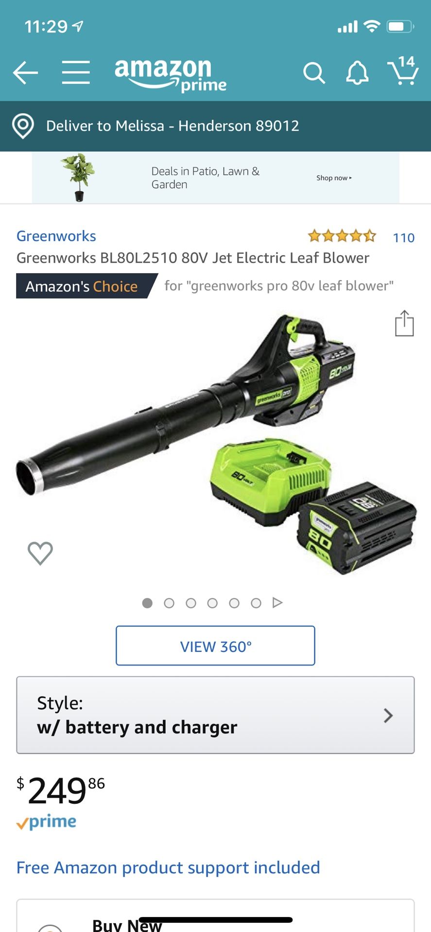 Greenworks Pro leaf blower leafblower with battery