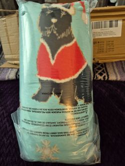 KORBLISS Faux Fur Sherpa Reversible Throw Blanket 50x60 Green Christmas Dogs
