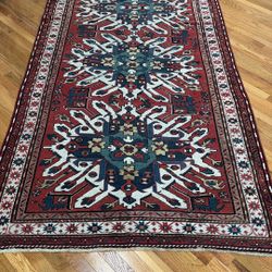 1870 Antique Caucasian Eagle Kazak Rug 5x9