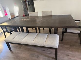 Family dining set with chairs and bench