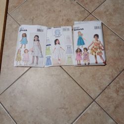 Butterick Dress Patterns Child Size 6-7-8