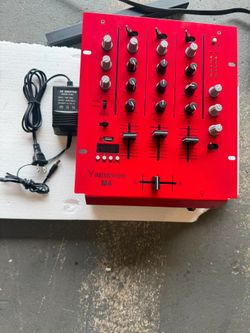M4 4 Channel DJ Mixer (Black) Audio Mixer with Bluetooth and USB, Crossfader, 3-Band EQ, Gain Control and Signal Monitor Function, Sound Board
