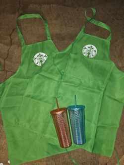 Starbucks Aprons And Cups For Party
