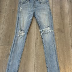 Purple Brand Light Blue Skinny Jeans.