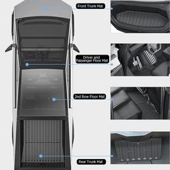 Cybertruck 2024 1st & 2nd Rows Seat Floor Liner and Front/Rear Trunk Mat