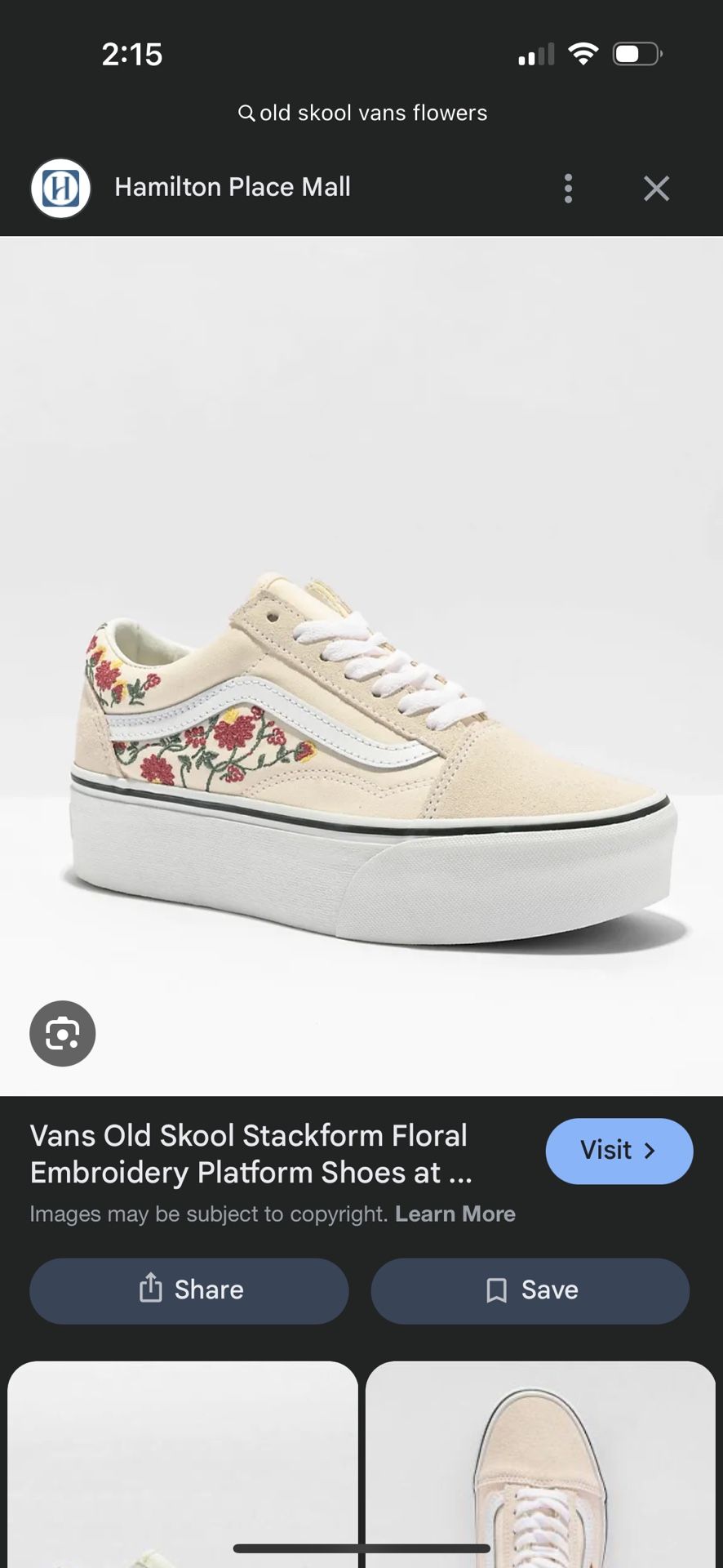 Vans Old Skool Stackform Floral Embroidery Platform Shoes Size 6