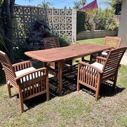 Teak Outdoor Dining Set Table + Chairs