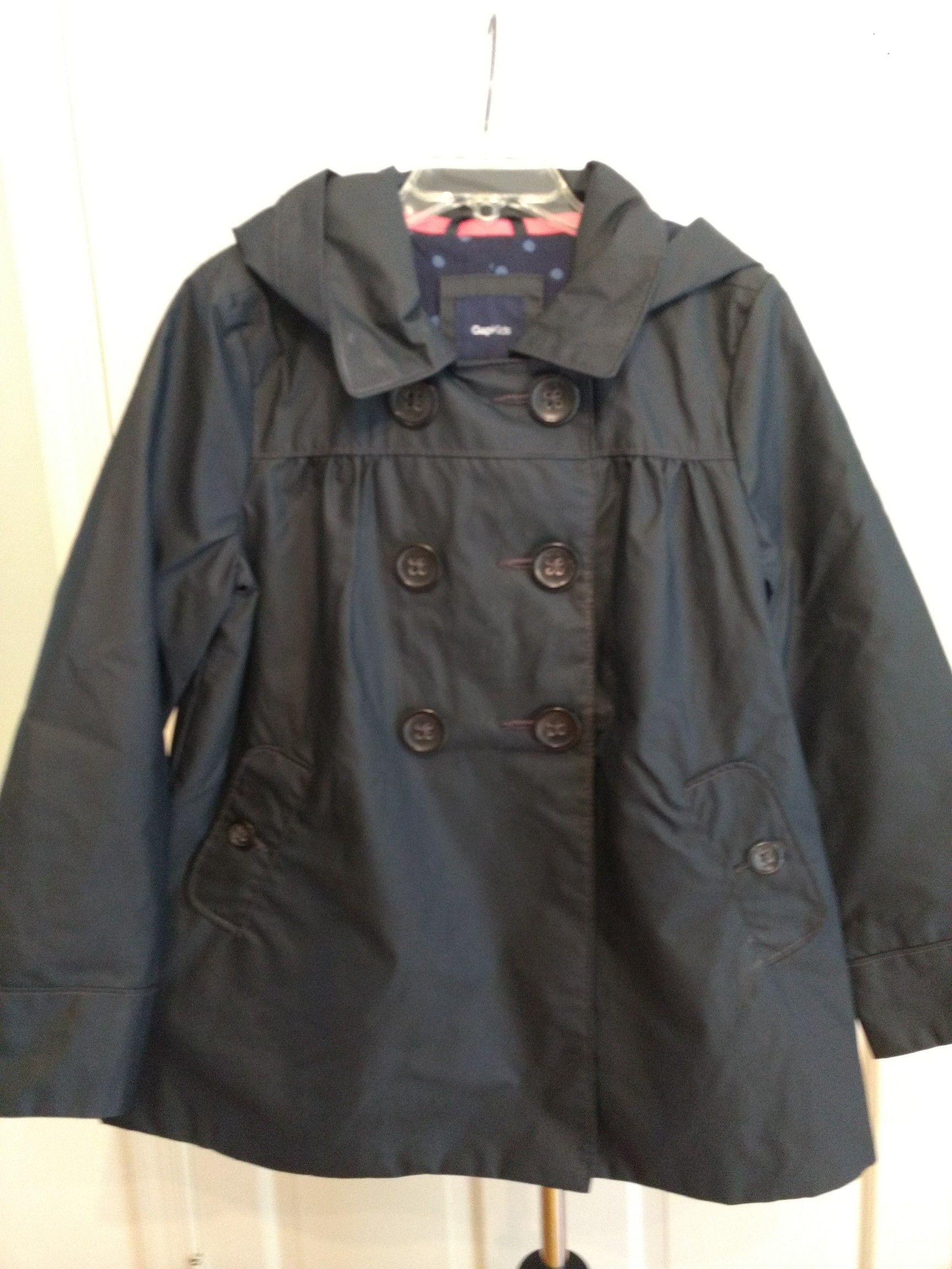 Raincoat, size 6-7, navy blue, by Gap Kids.