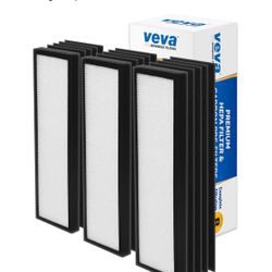 VEVA Filter B Replacement, Compatible with Germ Guardian Air Purifier Models AC4825, 4800, 4900, Premium 3 HEPA Filters including 12 Pack of Pre-Filte