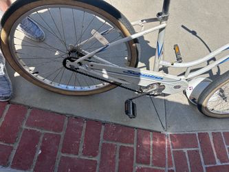 Schwinn Cruiser Bicycle White with Blue Accents