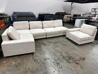High-quality beige modular sofa + single chair