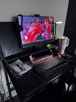 Computer Desk & Chair with Small 12inch Monitor