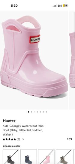 Hunter boots toddler pink walker