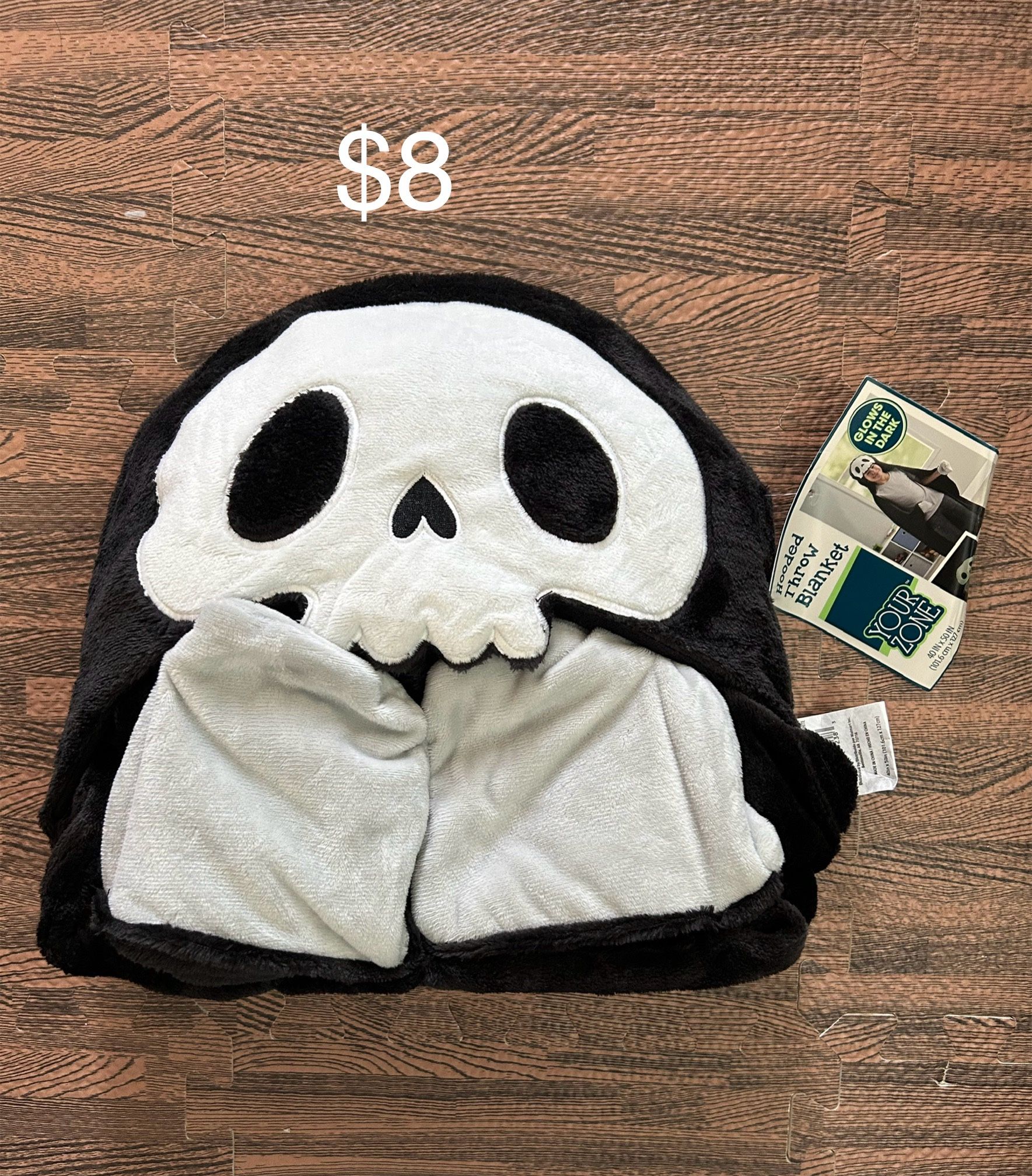 Skeleton Hooded Blanket For Kids