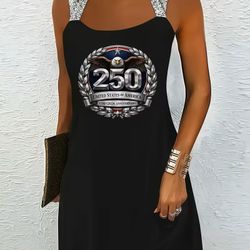 Vintage Eagle Emblem 250th Printed Dress