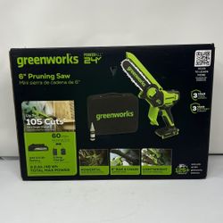 Greenworks 24-volt 6-in Pruning Saw Battery 2 Ah Chainsaw