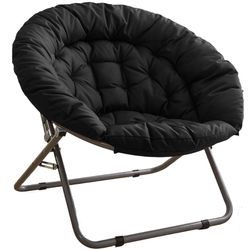 Foldable Saucer Chair, Black