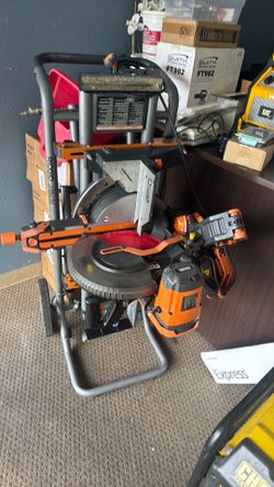 RIDGID 12” Sliding Miter Saw w/ Stand – Heavy Duty
