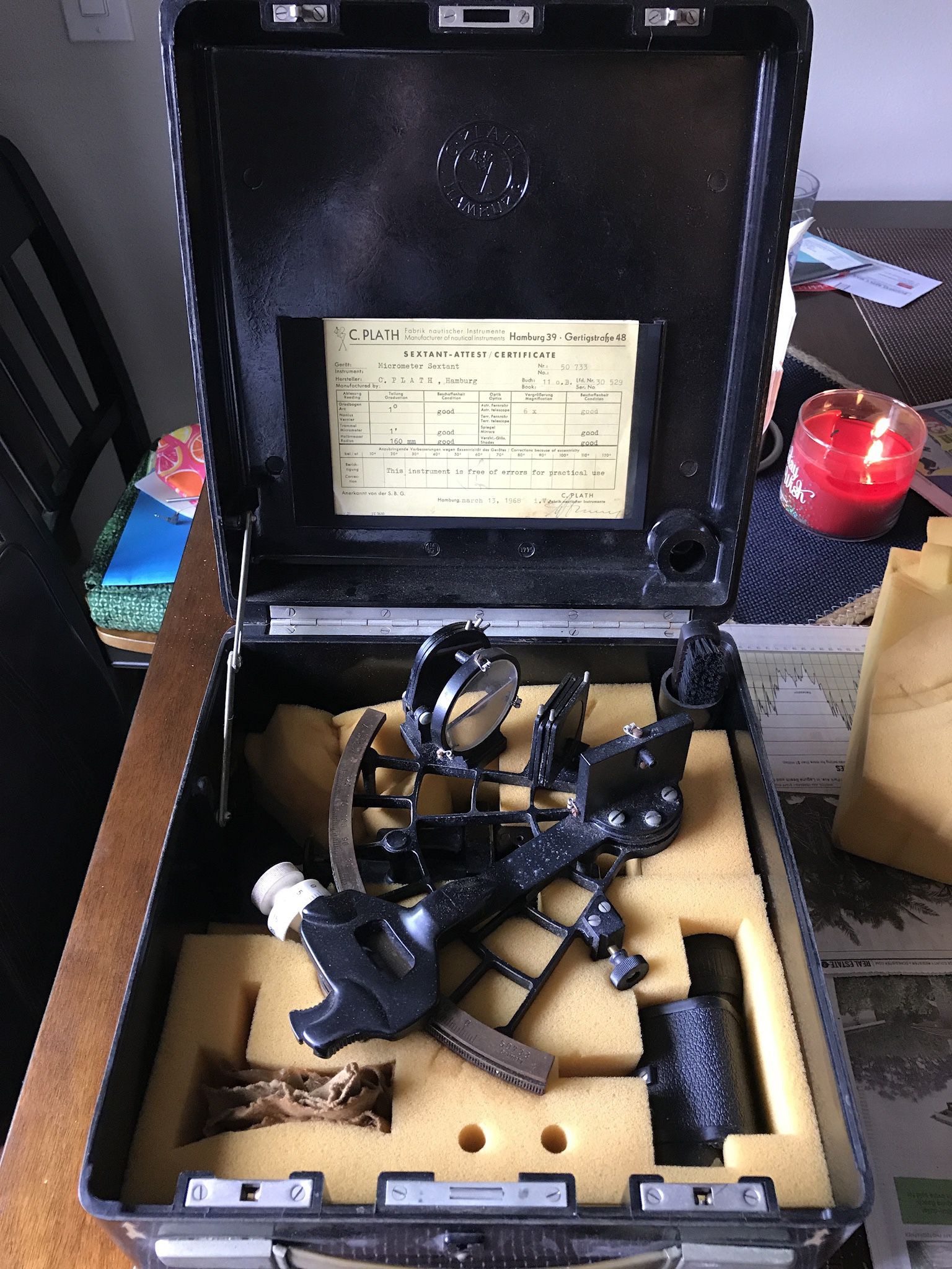 1968 C. Plath Micrometer Sextant
