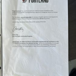 Signed Basketball By Portland Trailblazers