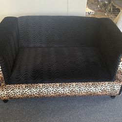 Black Couch With Leopard Print