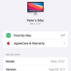 Apple 21.5" iMac with Retina 4K Display Desktop, Intel Core i5, 8GB RAM, 1TB HDD With Mouse And Keyboard 