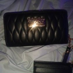 Bebe Black Leather Wallet 