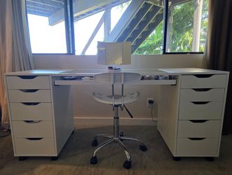 Custom IKEA Alex Vanity Desk with Glass Display Pullout