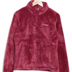 Columbia quarter zip fleece pullover color red orchid - Size Medium