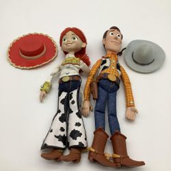 Disney Pixar Toy Story Talking Woody's Roundup Woody & Jessie Cowgirl Doll 15''