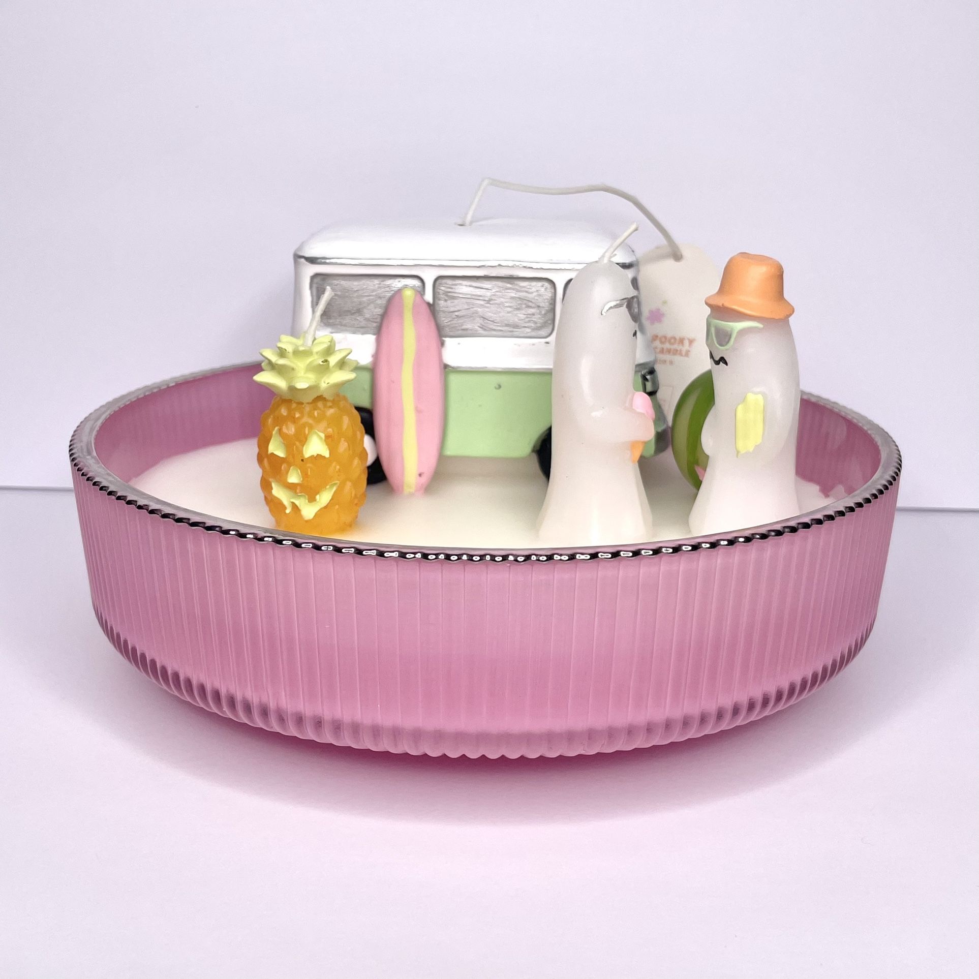 Pink Summerween Ghosts with VW Van Candle