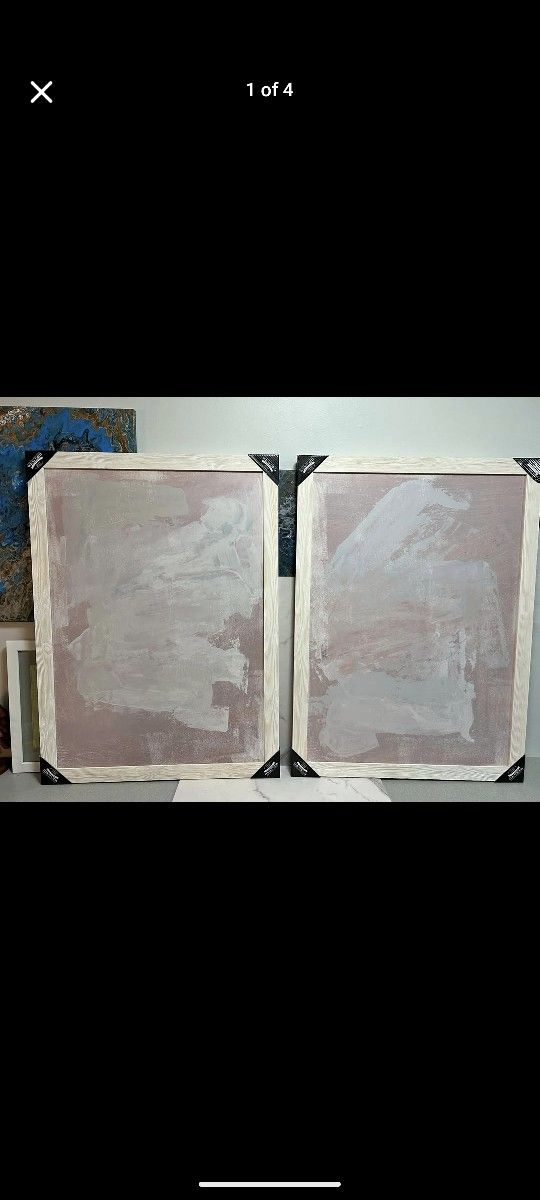 "Hazy Summer" Wood Framed Set of 2 Prints - 27"x 37" Each ***NEW***