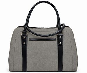 Large Gray & Black Laptop Work Tote Bag