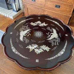 Korean Antique Folding Table With Shell Inlay
