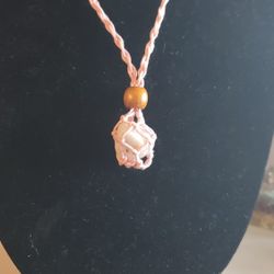 Handmade macrame rainbow moonstone crystal pendant necklace 