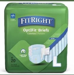 NEW Medline FitRight OptiFit Ultra Adult Briefs - Size Large, 20 CountCondition: Explicitly state that the pack is brand new and factory sealed to rea