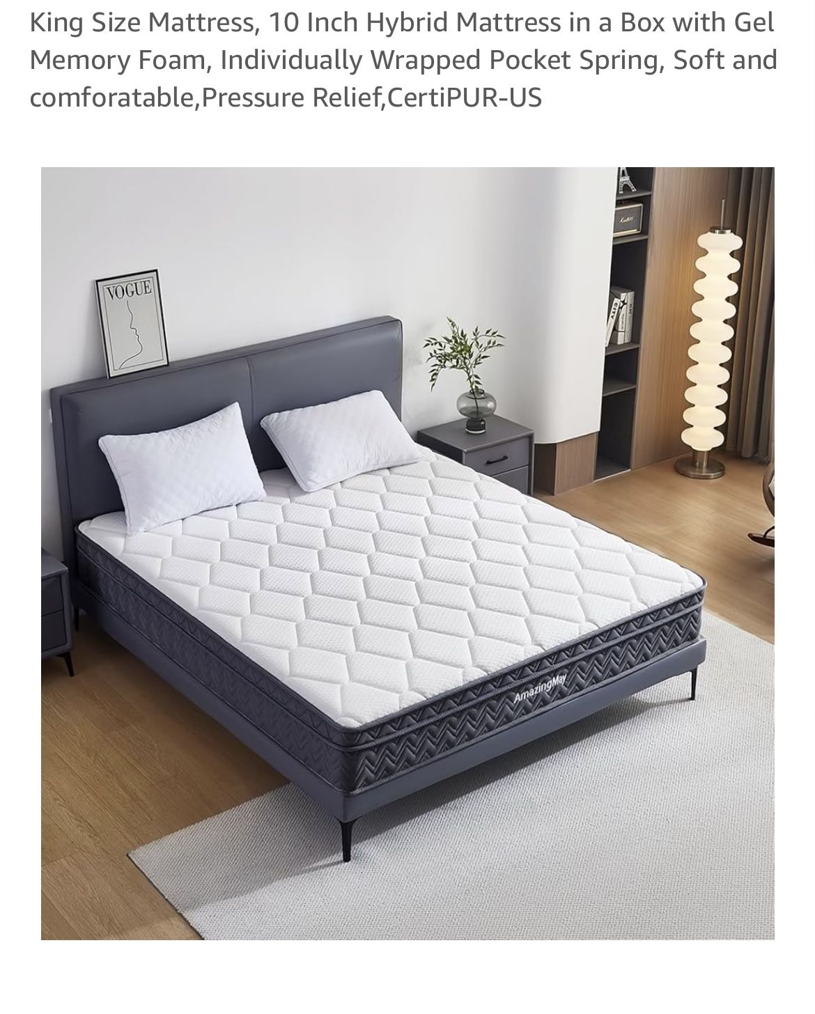 King Mattress + Metal Bed Frame